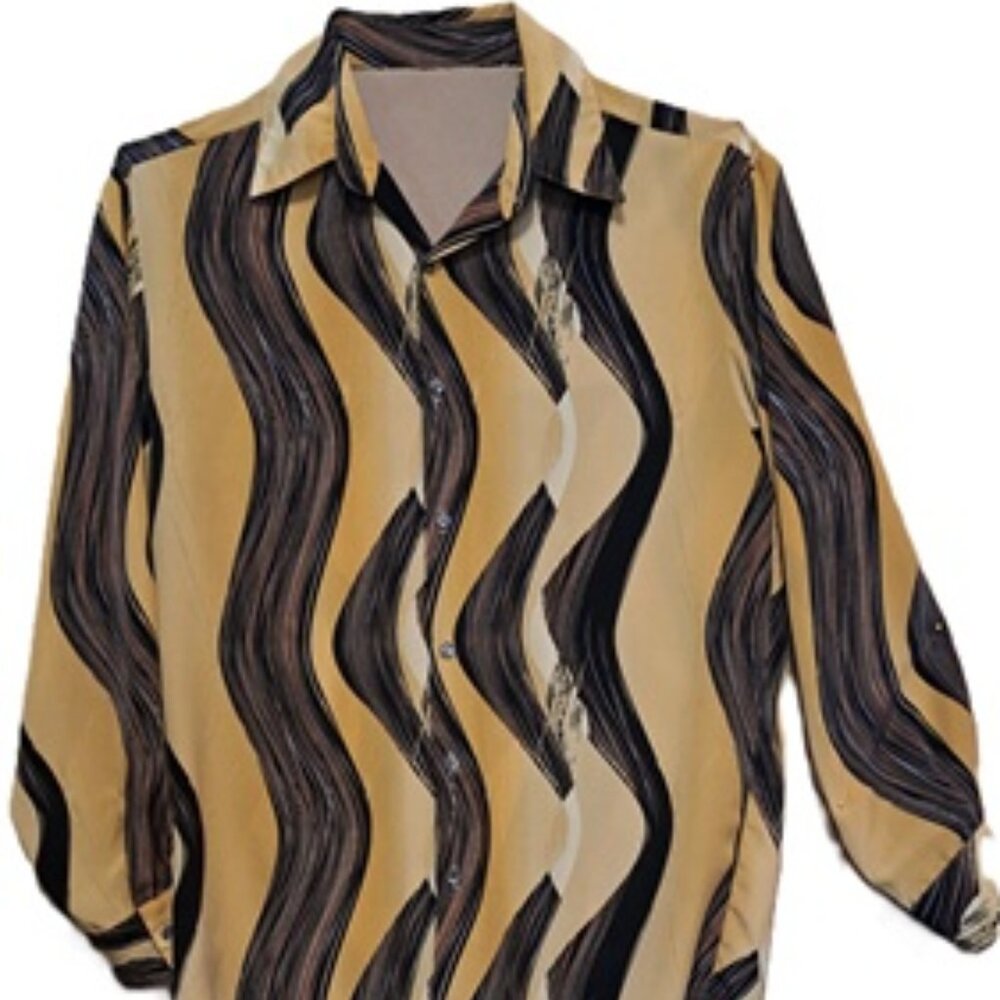 Mens Marzipan Psychedelic Swirl 90s/70s Shirt M